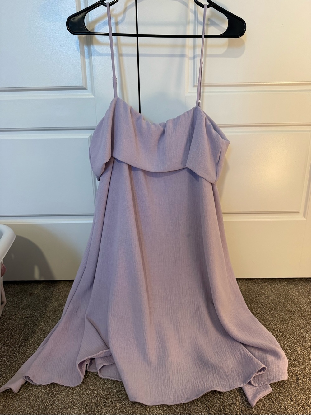 Lilac Mini Dress with Spaghetti Straps